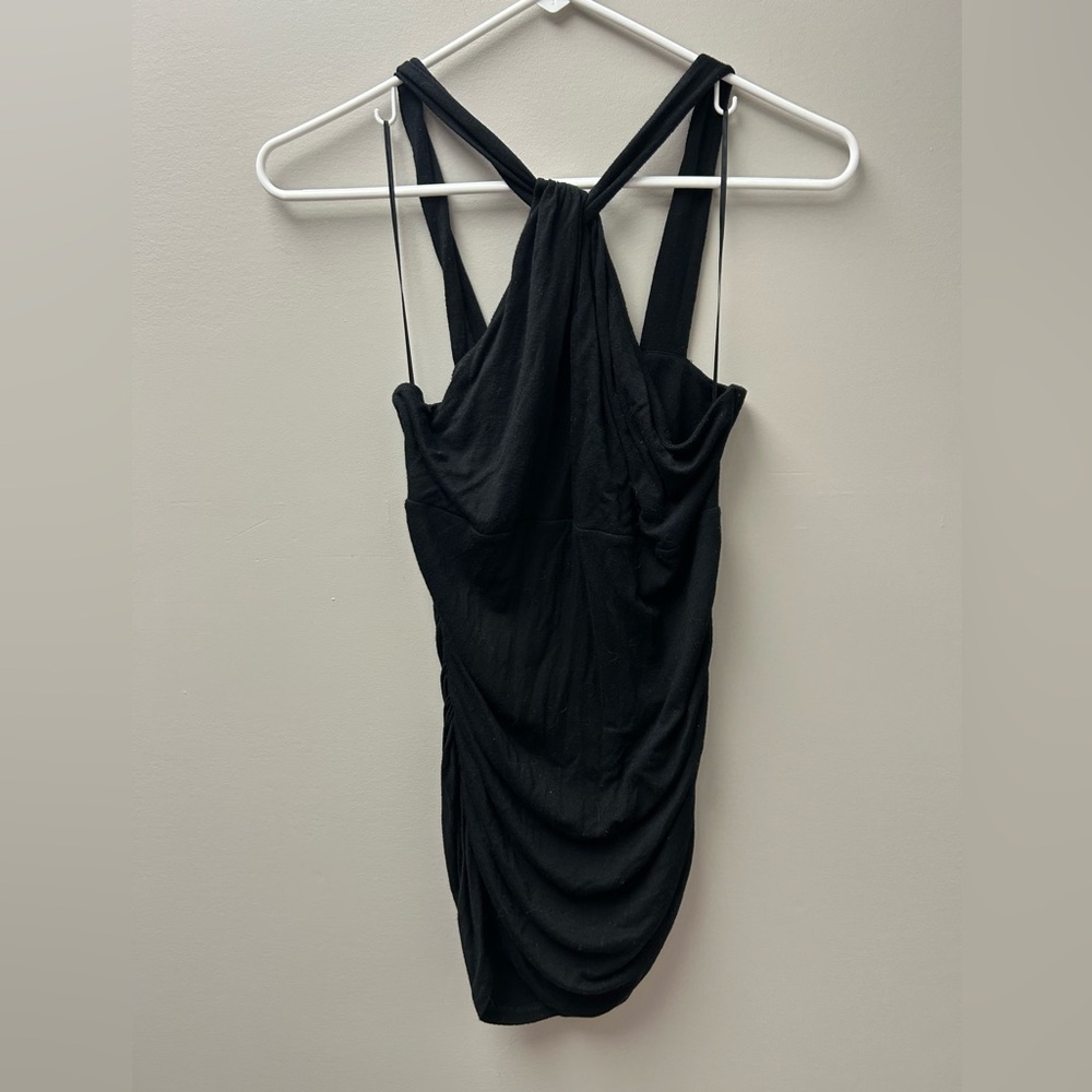 Guess Women’s Black Side Rouched Black Mini‎ Dress